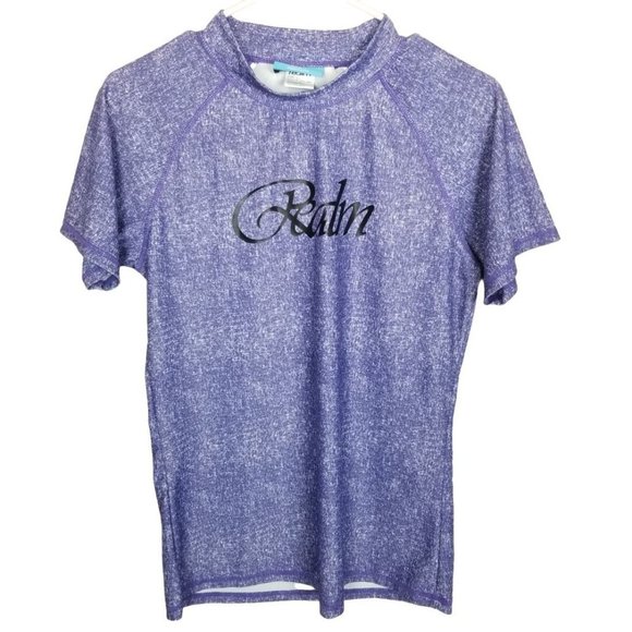 Realm Womens L Purple UPF 50 Short Sleeves Mock Ne - Picture 1 of 8